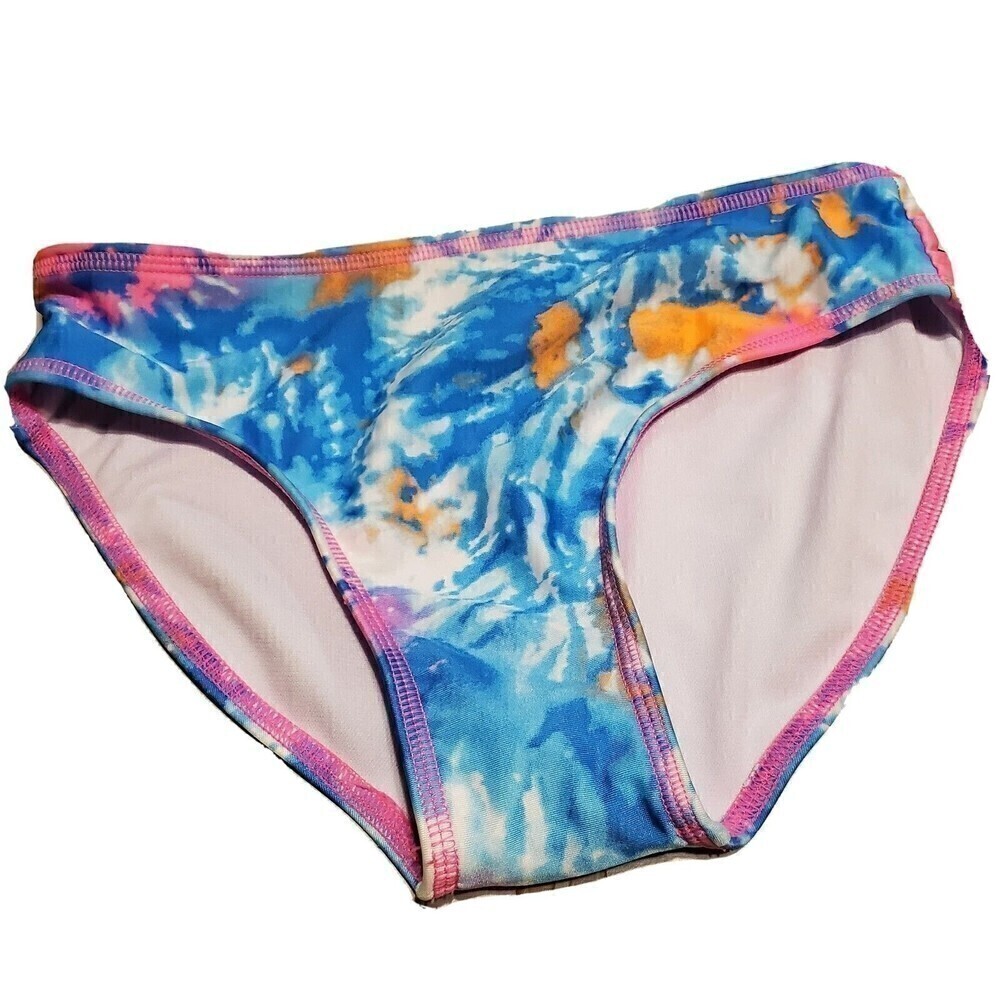 𝅺More than Magic Girls 10 12 Large Blue Tie Dye Bikini Bottom Swim Wear New